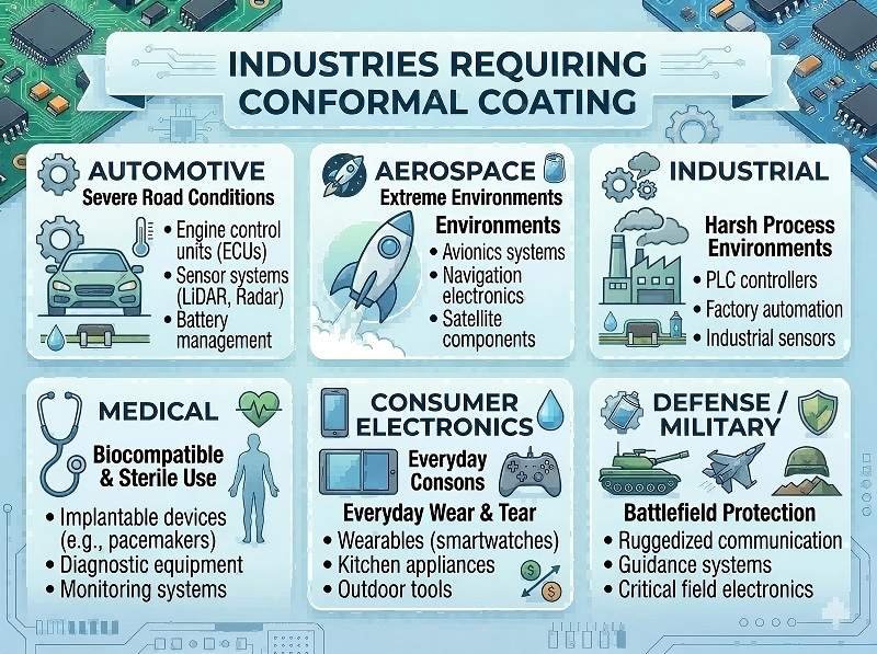 What industries require conformal coating
