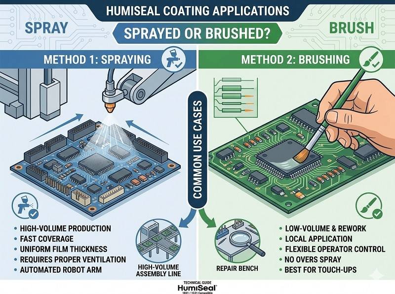Can HumiSeal be sprayed or brushed