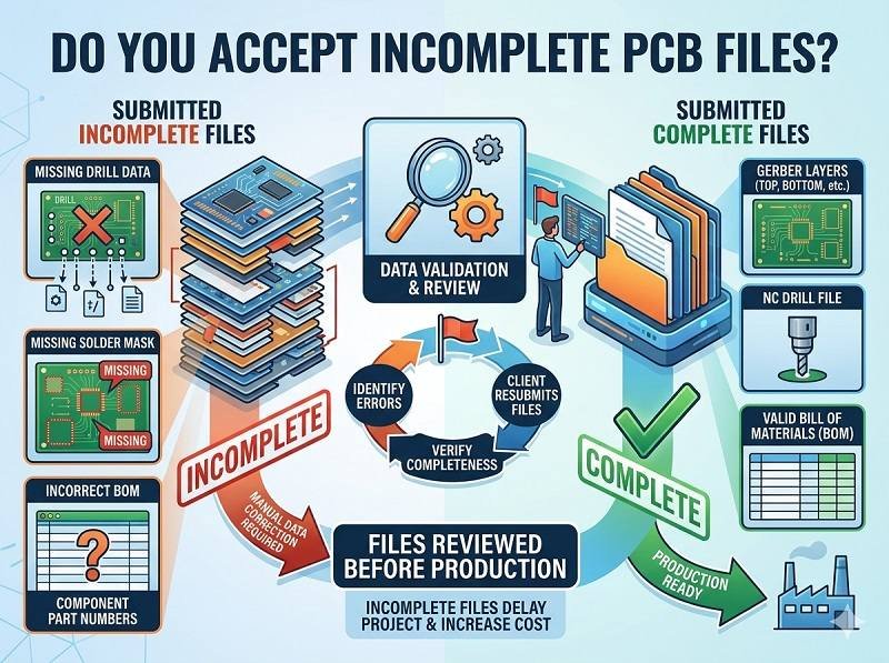 Do you accept incomplete PCB files