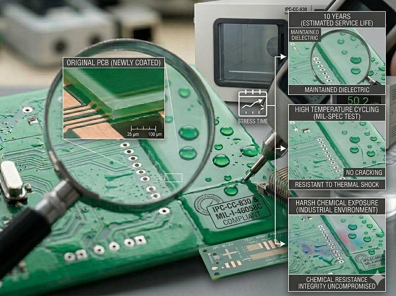 How long does HumiSeal coating last on PCBs