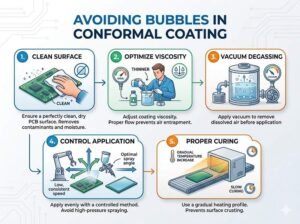 How to avoid bubbles in conformal coating