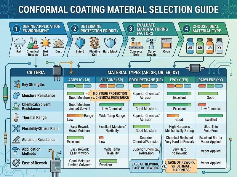 How to choose conformal coating material
