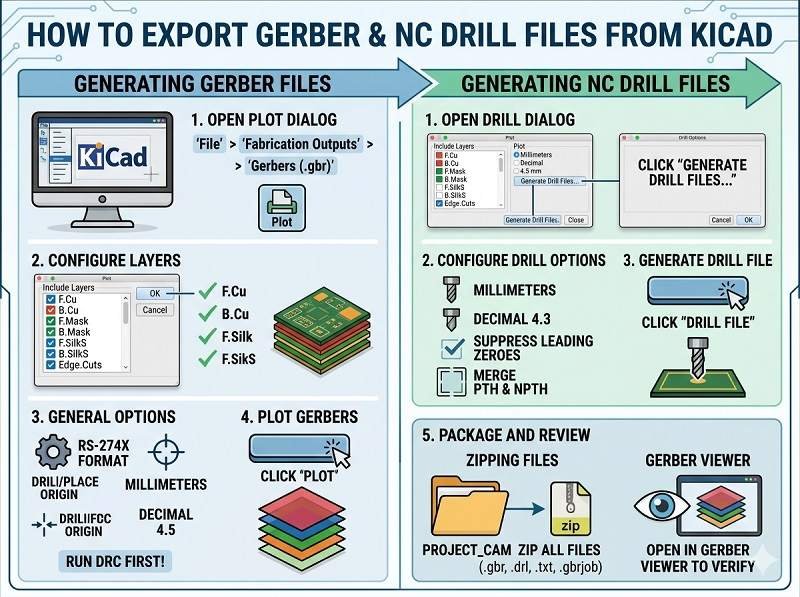 How to export Gerber files from KiCad