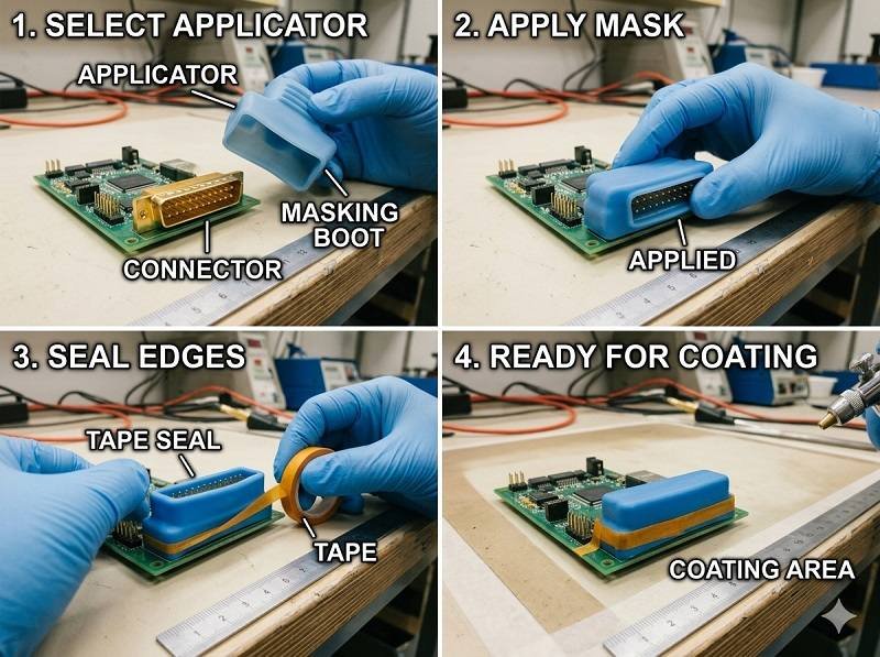 How to mask connectors before coating
