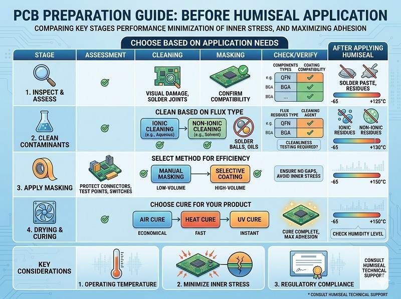 How to prepare PCB before applying HumiSeal