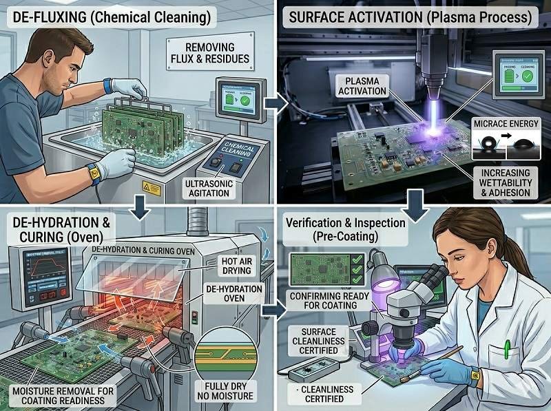 How to prepare PCB for coating