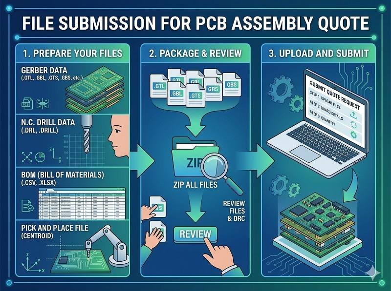 How to submit files for PCB assembly quote