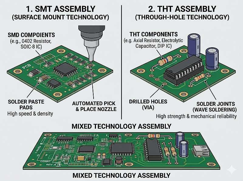What are the main types of PCB assembly services