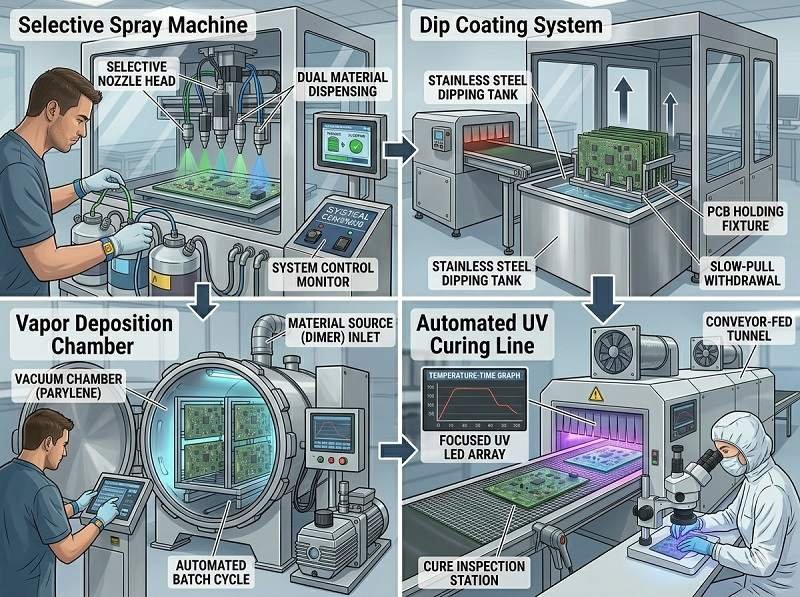 What are used machines for conformal coating