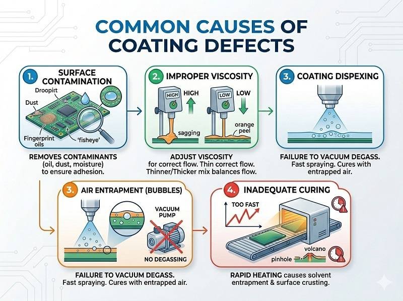 What causes coating defects