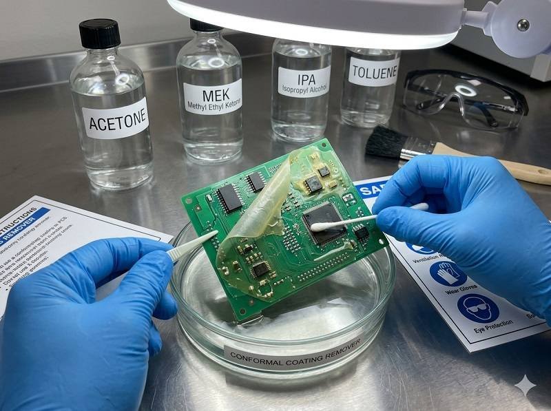 What chemicals remove conformal coating