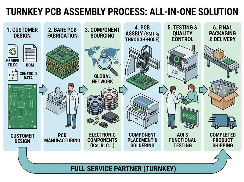 What does turnkey PCB assembly mean