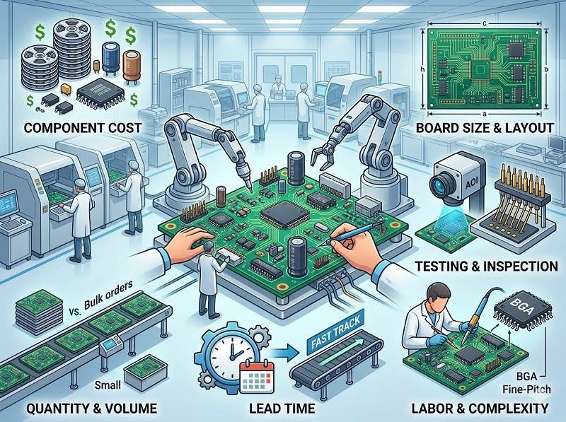 What factors affect PCB assembly cost