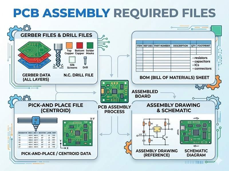 What files are required for PCB assembly