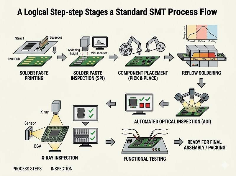 What is SMT process flow