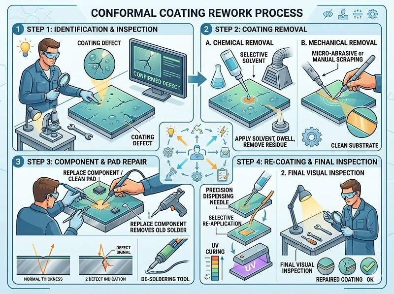 What is conformal coating rework process
