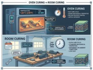 What is oven curing vs room curing