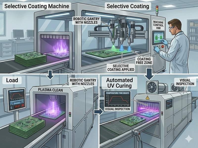 What is selective coating machine
