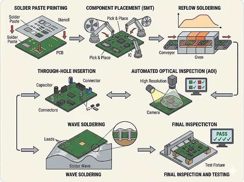 What is the PCB assembly process