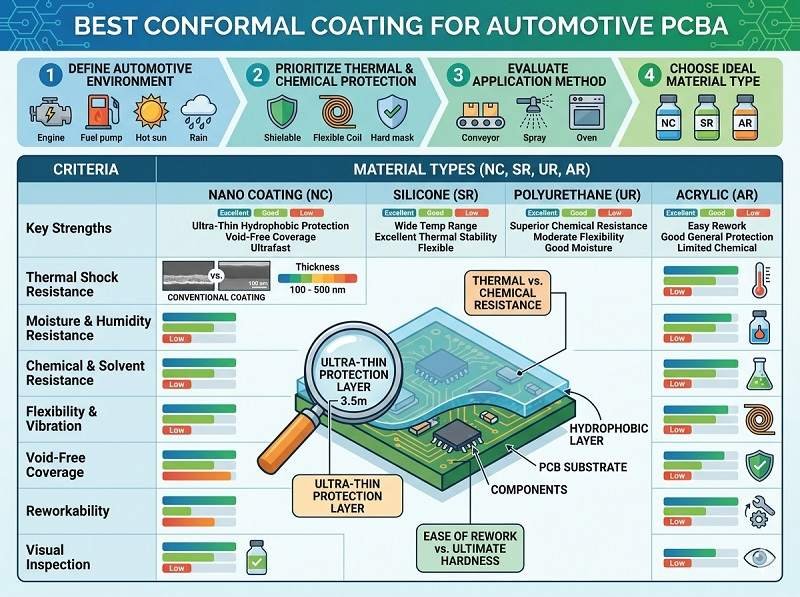 Quel est le meilleur revêtement pour les circuits imprimés automobiles ?