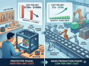 Jaka jest różnica w kosztach między prototypem a produkcją masową?