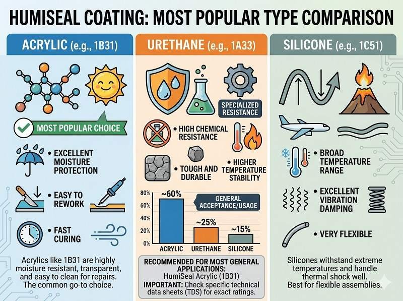 What is the most popular HumiSeal coating type
