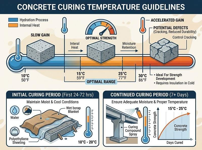 What temperature is needed for curing