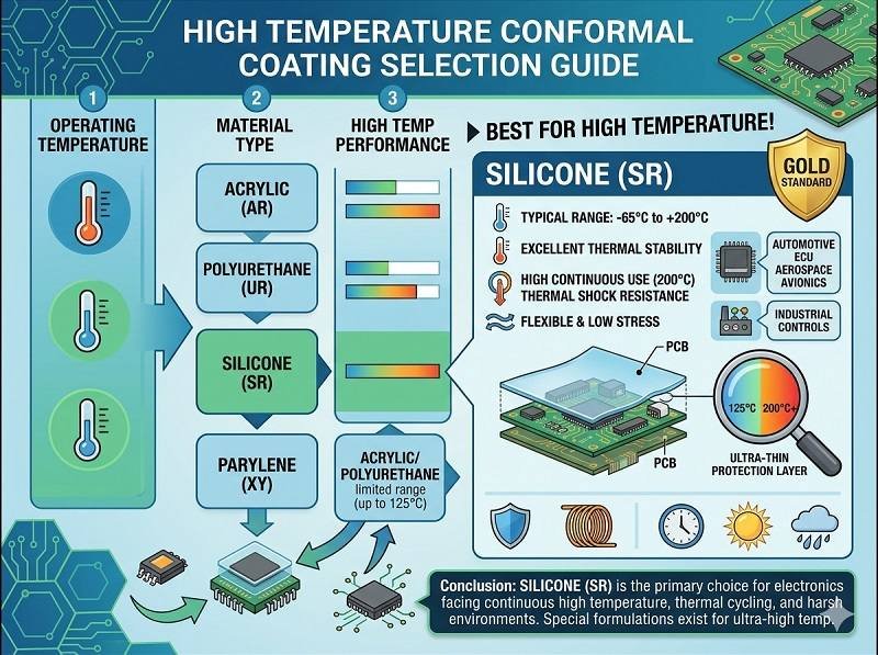 Quel est le meilleur revêtement conforme pour les hautes températures ?
