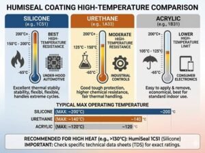 Which HumiSeal coating is best for high temperature