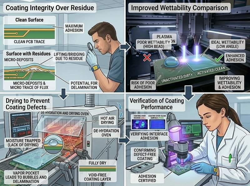 Why is cleaning important before coating