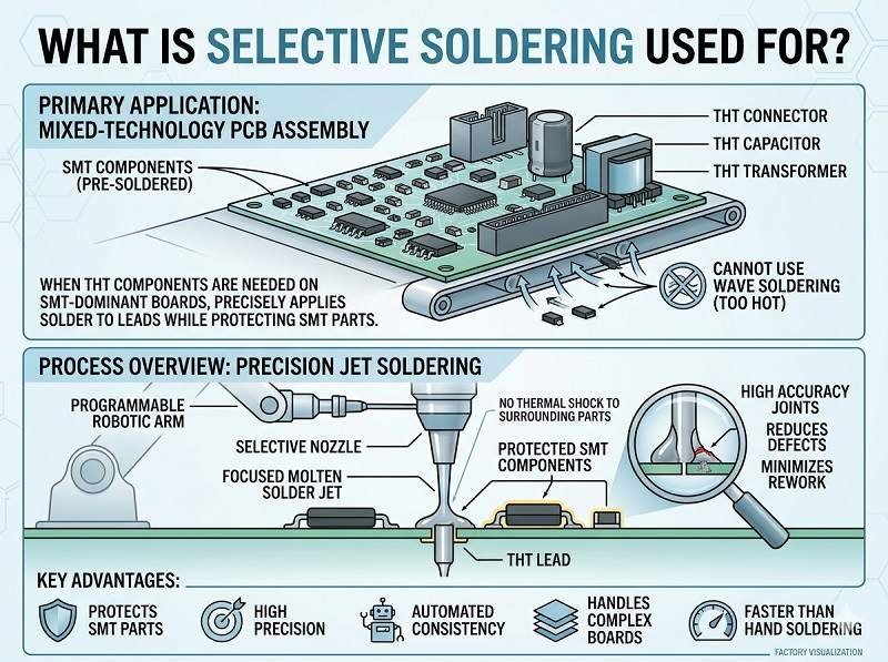 What is selective soldering used for